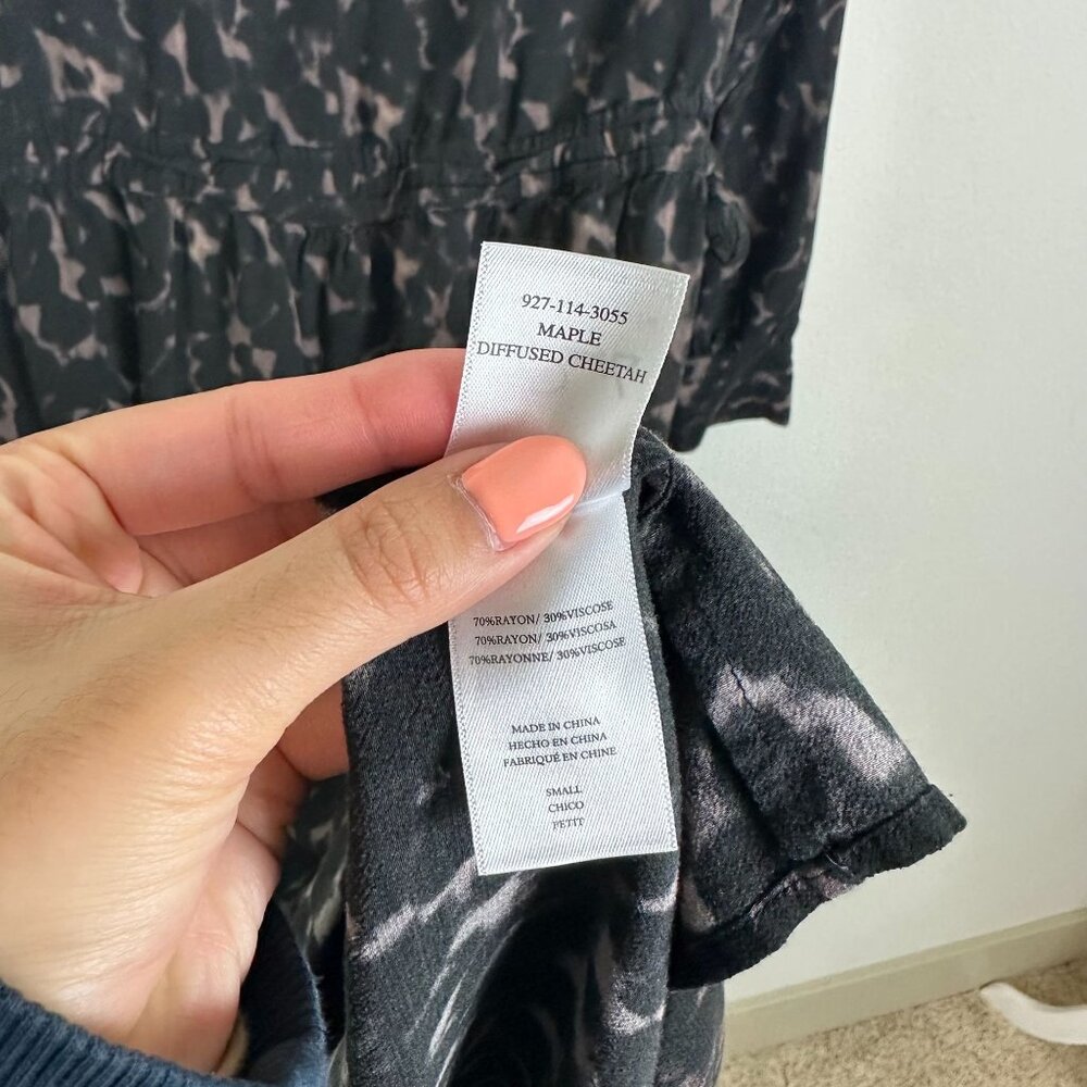 Rails Maple Diffused Cheetah Dress S Black Brown … - image 7